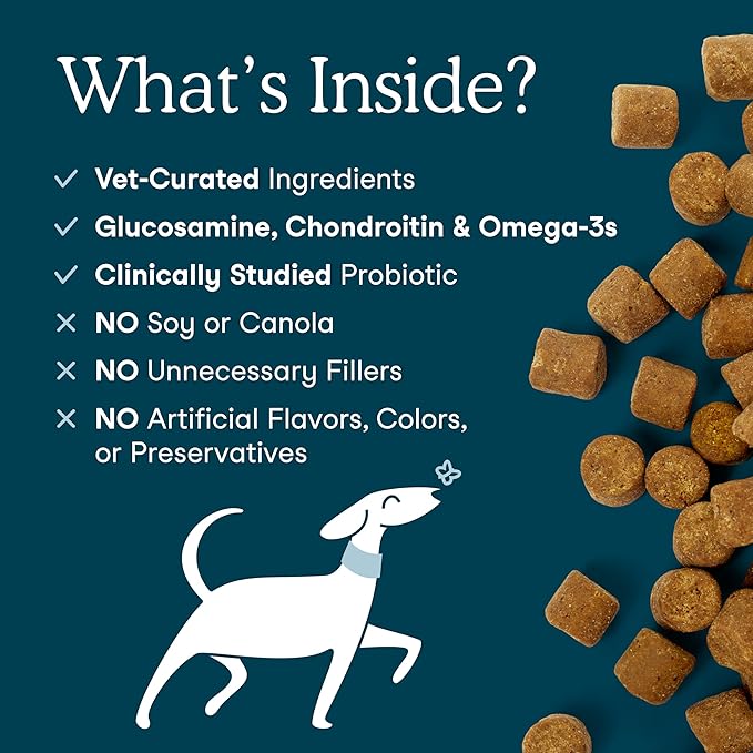 Fera Pets Dog Multivitamin Chews with Glucosamine and Probiotics - Essential Dog Vitamins & Minerals - Promotes Healthy Digestion & Joints - Boosts Skin & Coat Health with Omega-3s - 10 Soft Chews