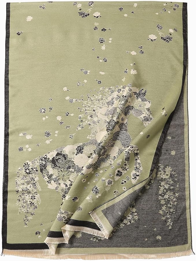 Jeelow Womens Pashmina Shawl Wrap Scarf - Elegant Dressy Evening Poncho Cape for Formal and Wedding Outfits