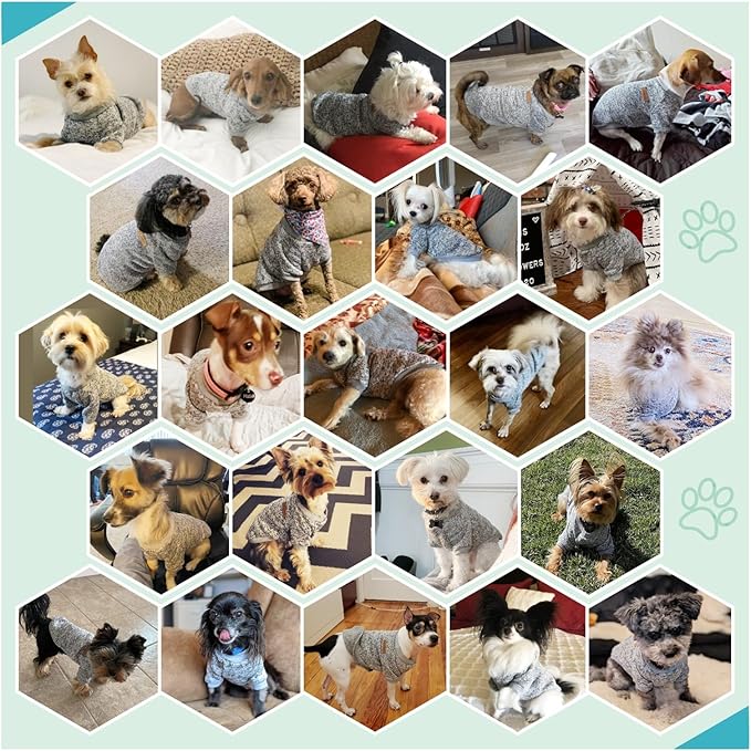 Jecikelon Dog Clothes Dogs Sweater Soft Puppies Clothing Winter Puppy Sweaters Warm Outfit for Dogs Small XXS XS Cat Apparel (X-Large, Grey)