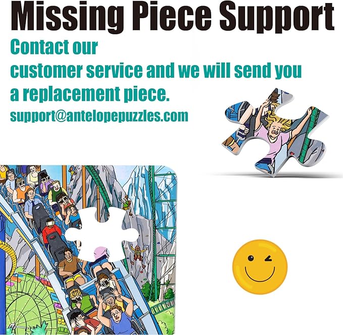 Antelope - 1000 Piece Puzzle for Adults, Roller Coaster Jigsaw Puzzles 1000 Pieces, Theme Park Puzzle, High Resolution, Matte Finish, Smooth Edging, No Dust Exciting Puzzles