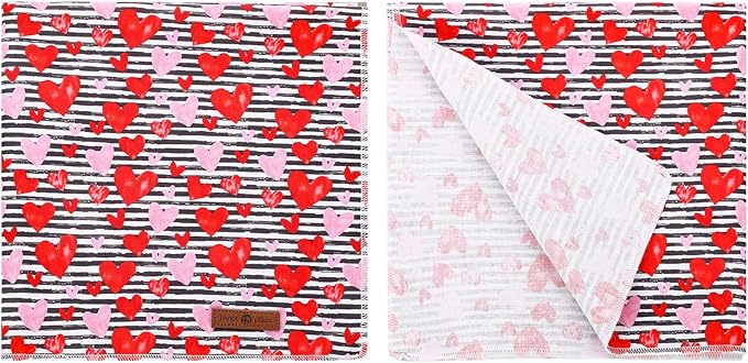 lionet paws Valentines Dog Bandana for Small Medium Large Dogs, Cat Dog Kerchief Triangle Bibs Scarf for Girl Boy