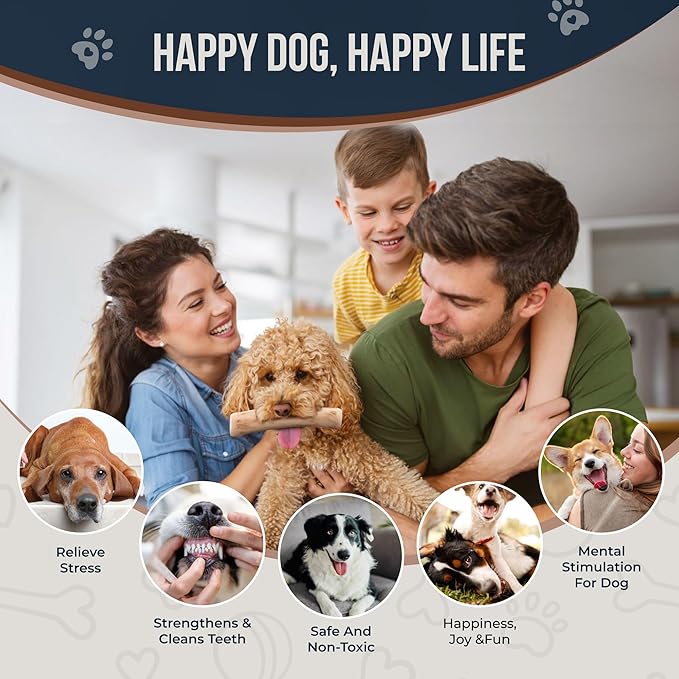 Coffee Wood Dog Chew Stick for Small Dogs, 7.5'', 2 Pack Size S - 100% Natural Chew Toys - Teeth Cleaning, Stress Relief, Dog Health - Organic