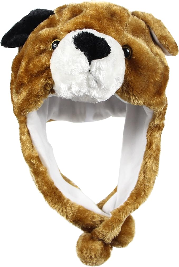 Plush Fun Animal Hats One Size Cap Polyester With Fleece Lining