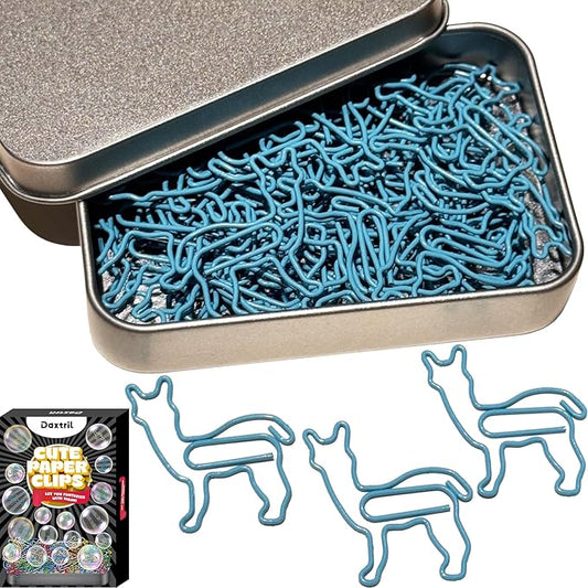 Cute Paper Clips, 60 PCS Alpaca Shaped Paper Clips Animal Bookmarks Clips, Assorted Colors, Fun Office Gifts for Women Men Coworkers Teachers Students Girls Boys, Christmas Gifts