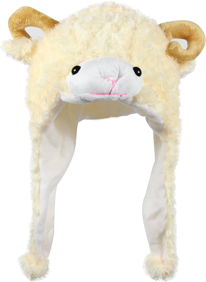 Plush Fun Animal Hats One Size Cap Polyester With Fleece Lining