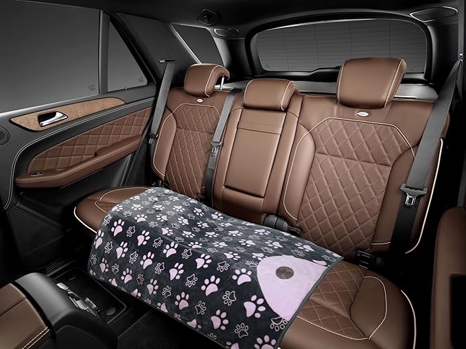 1 Pack 3 Dogs Blankets for Large & Medium Dogs Washable, Super Soft Fluffy Premium Fleece Pet Blanket Flannel Throw for Dog Puppy Cat Paw Dog Products, Grey Pink, 41x31 inch