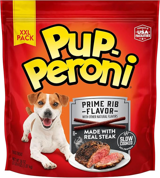 Pup-Peroni Dog Treats, Prime Rib Flavor, 38 Ounce, Made with Real Steak