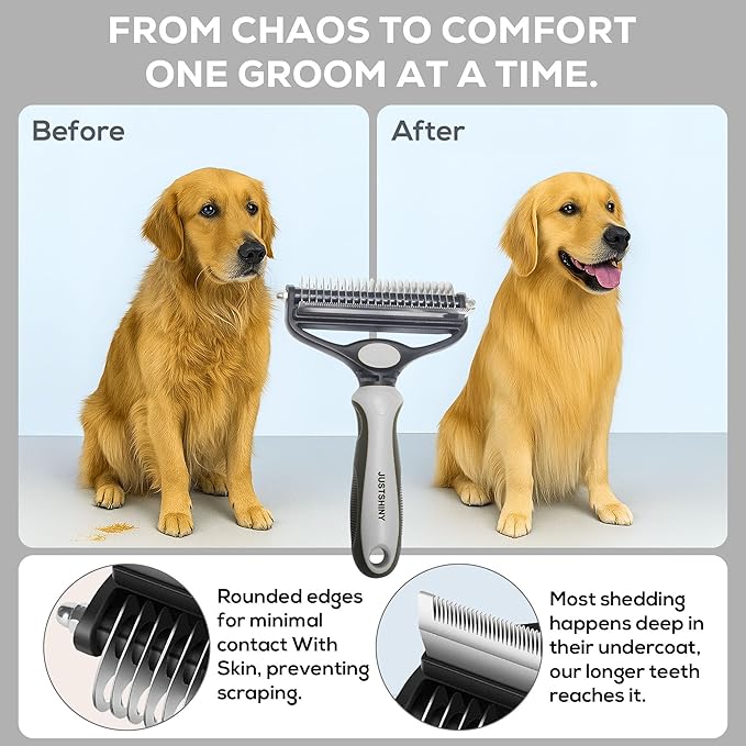 Pet Grooming Set – 1 Brush + 2 Toothbrushes (Soft & Finger) for Dogs & Cats(White)