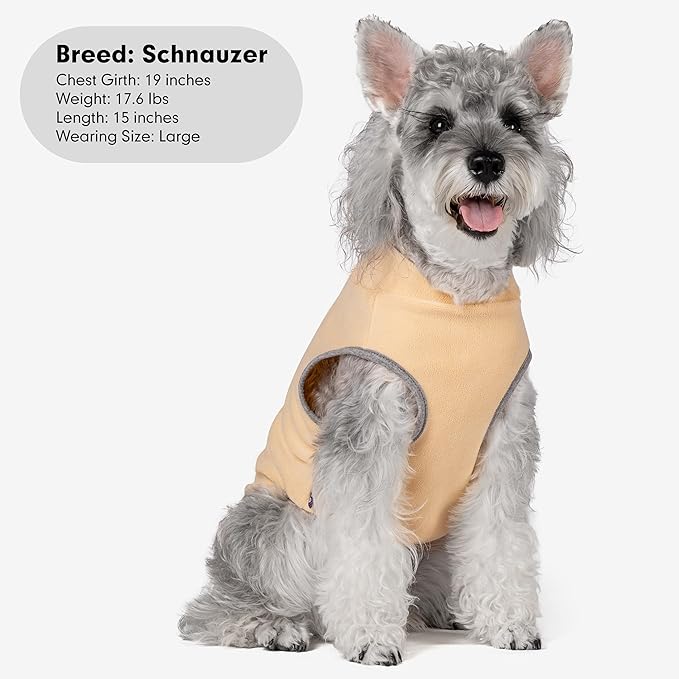 cyeollo Fleece Dog Sweater Vest, Reflective Dog Sweatshirt Pullover Doggie Jacket for Small Medium Large Doggie Clothes Boy Girl Pets, Brown & Khaki S