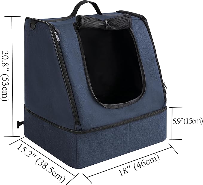 apollo walker Portable Cat Travel Litter Box with Zipped Waterproof Bag,No Collapse with Hard Base Insert at Bottom, No Leakage, No Smell, Easy to Carry, Easy to Use in Hotels