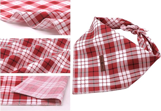 Lionet Paws Christmas Dog Bandana Washable Cotton Handkerchief Scarf Triangle Bandana for Small Medium Large Dogs