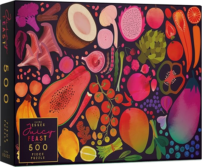 Elena Essex 500 Piece Puzzles for Adults - Juicy Feast/Puzzles for Adults 500 Pieces/Jigsaw Puzzles 500 Pieces/Colorful Fruit Vegetable Plants Puzzle/Puzzle Size 18x24inches