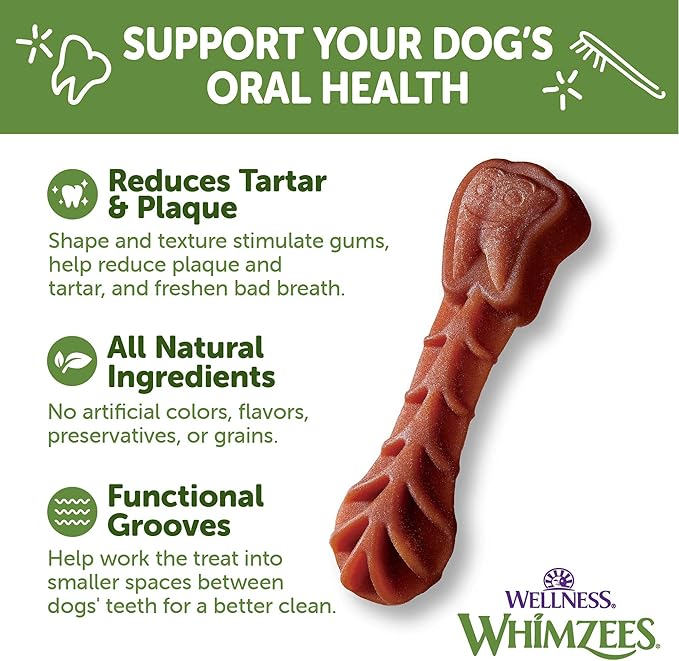 WHIMZEES Wellness Value Box Dog Dental Treats, Natural Chews, Small Size, (89 Count)
