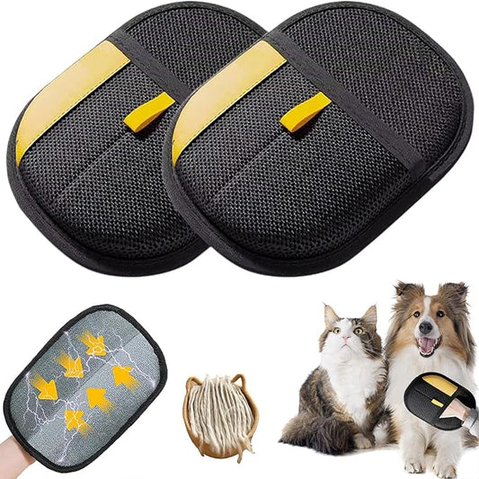 Pet Hair Removal Gloves for Cats & Dogs, Reusable & Washable Electrostatic Pet Hair Remover Gloves Tool, The Magic Brush Pet Hair Remover for Laundry, Couch, Furniture, Carpet, Car Seat Surface (2pcs)