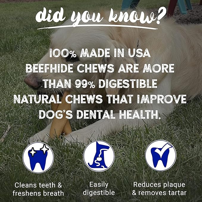 Pet Factory 100% Made in USA Beefhide 7" Braided Sticks Dog Chew Treats - Beef & Chicken Flavor, 6 Count/1 Pack