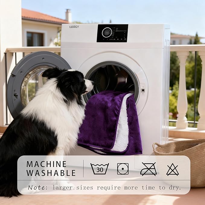 Smiry Waterproof Dog Bed Blanket, Leakproof Pet Throw Blanket for Bed Couch Sofa, Reversible Sherpa Fleece Furniture Protector Cover for Small Medium Large Dogs Cats (Purple, 40x57 inches)