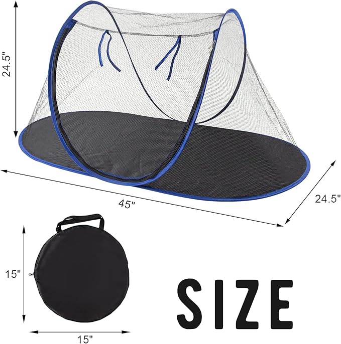 Outdoor Cat Enclosures, Portable Cat Tent for Bearded Dragon, Dogs and Small Animals, Cat Outdoor Tent with Foldable Bag(Blue)