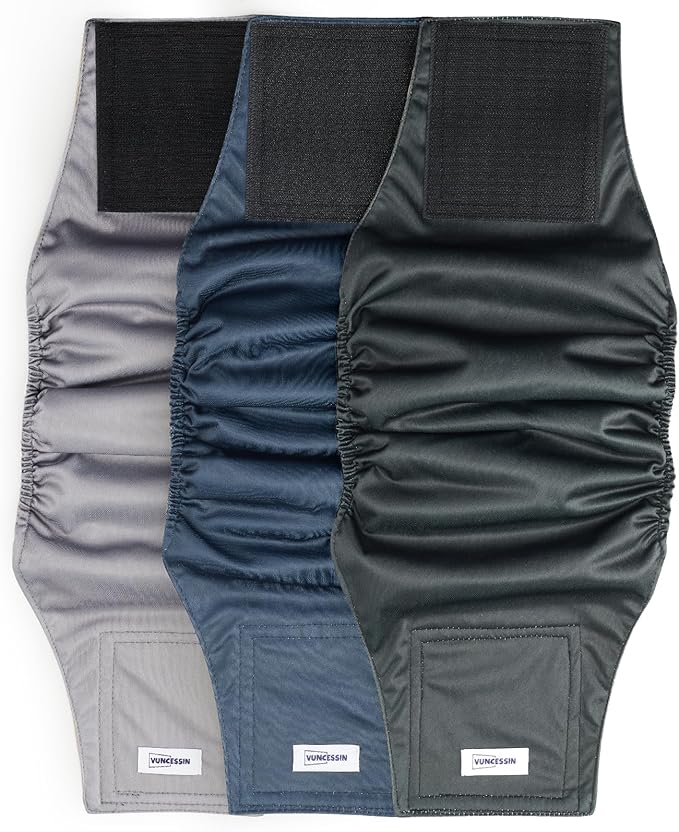 Washable Dog Diapers Male Reusable, Premium Belly Bands for Male Dogs, Pack of 3, High Absorbing Extra Large Male Dog Pee Wraps for Doggies in Incontinence or Excitable Urination and Training(XL)