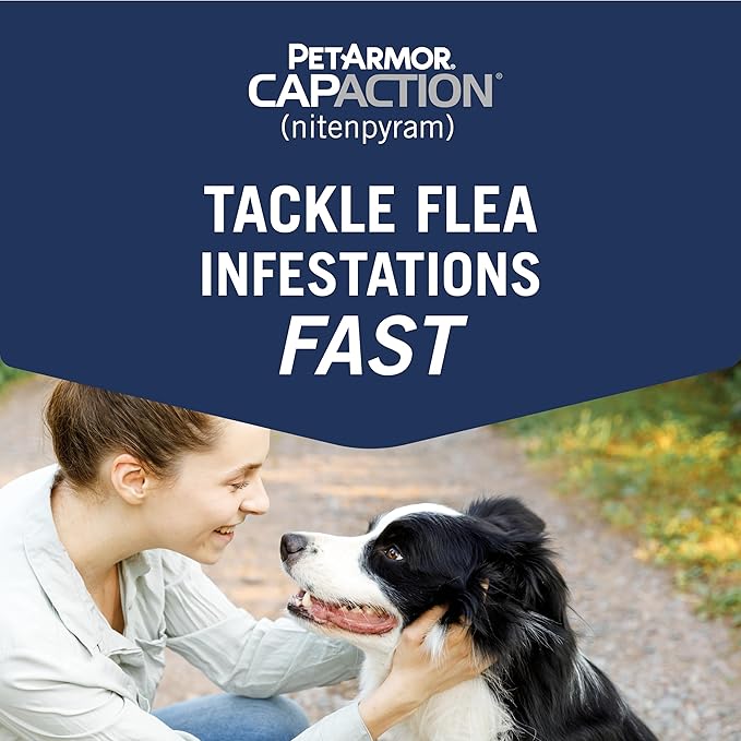 PetArmor CAPACTION (nitenpyram) Oral Flea Treatment for Dogs, Fast Acting Tablets Start Killing Fleas in 30 Minutes, Dogs Over 25 lbs, 6 Doses