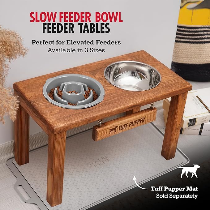Tuff Pupper Slow Feeder Insert Bowl | Puzzle Maze Slows Down Eating | Elevated Feeder Tray Bowls | Standalone Dog Bowl | Pet Bowls Insert | Easy Clean Dishwasher Safe (4 Cups - Fits 8.9-9.3 Inch Hole)
