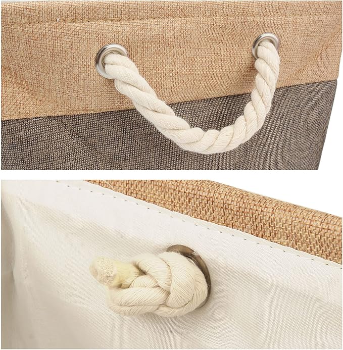 Personalized Dog Toy Box, Dog Toy Basket Storage with Cotton Handle, Customized Name and Paw Heart Print Puppy Toy Bin for Organizing Food Clothes and Pets Accessories(Paw Coffee)