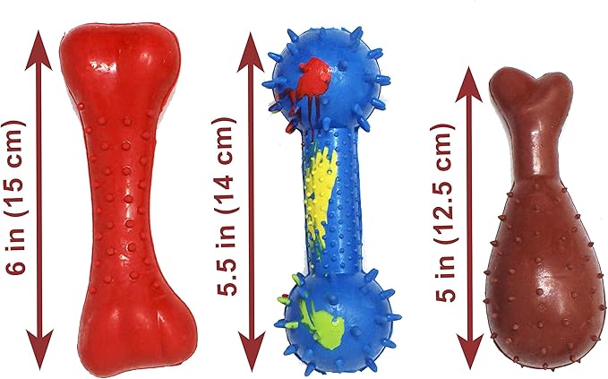 Jalousie Chew Toy Natural Rubber chew Toy for Interactive Play Toy Ball Rope Rubber Value Set for Small to Medium Breed Dog mutt Puppy