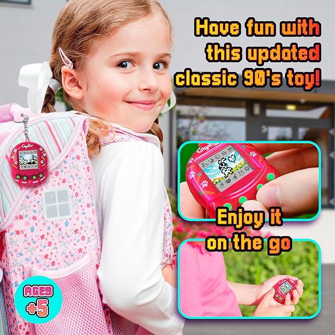 Giga Pets Bit Bunnies Interactive Digital Pet Toy, Upgraded Collector’s Edition Pets for Kids, 90’s Gaming Gift for Boys and Girls