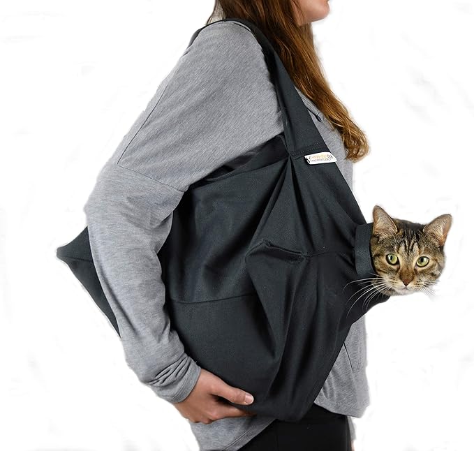 Cat-in-the-Bag Cozy Comfort Carrier - Extra Large Charcoal Cat Carrier Soft and Pet Carrier for Nail Clipping, Vet Visits, Medication Administration, Dental Care, and Traveling
