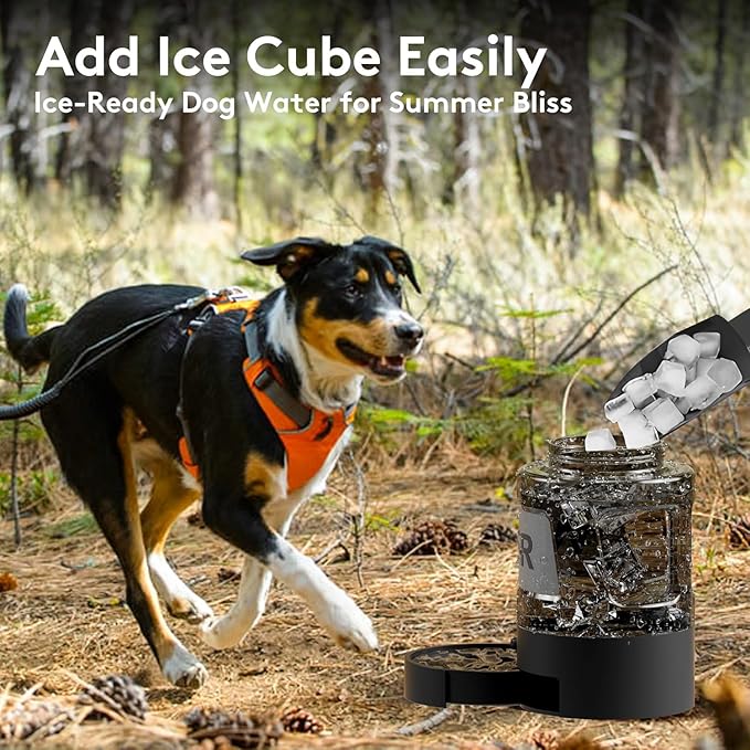 98oz Dog Water Bottle Bowl Dispenser, Large Dog Travel Water Bottle with Pull-Out Drinking Bowl, Portable Beach Camping Essentials Accessories, Bpa Free