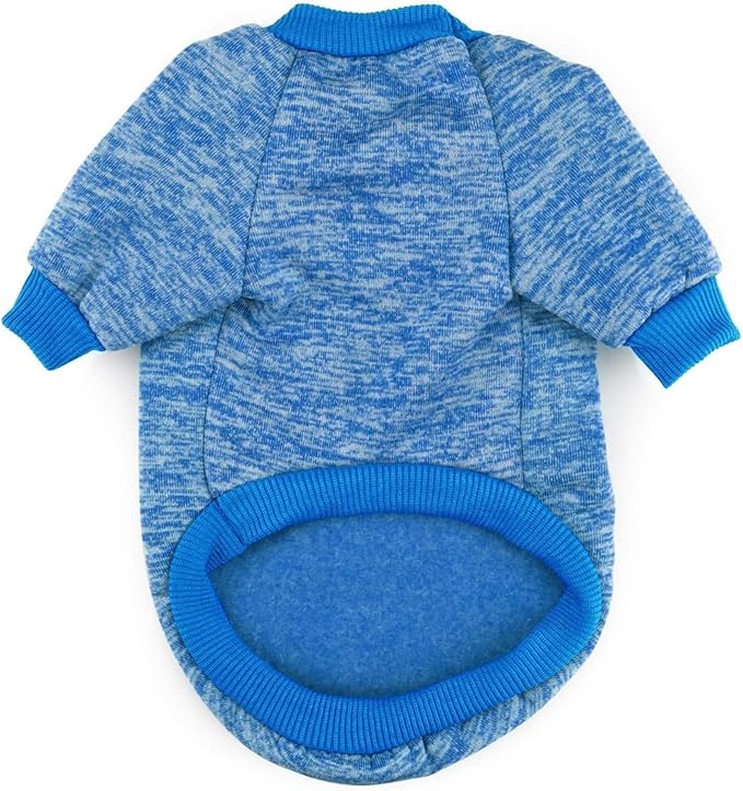 Idepet Pet Dog Classic Knitwear Sweater,Fleece Coat for Small,Medium Dog,Warm Pet Dog Cat Clothes,Soft Puppy Customes (XS, Blue)