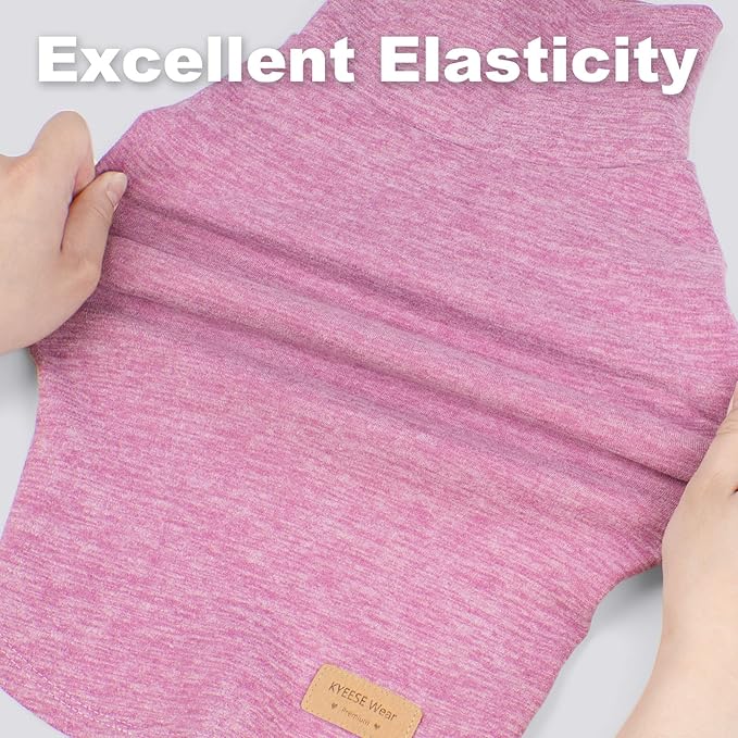 KYEESE 2Pack Dog Sweater Warm Pet Coats Pullover Dog Sweaters for Small Dogs Male Stretchy Dachshund Clothes Soft Pet Sweatshirt Turtleneck Dogs Clothes