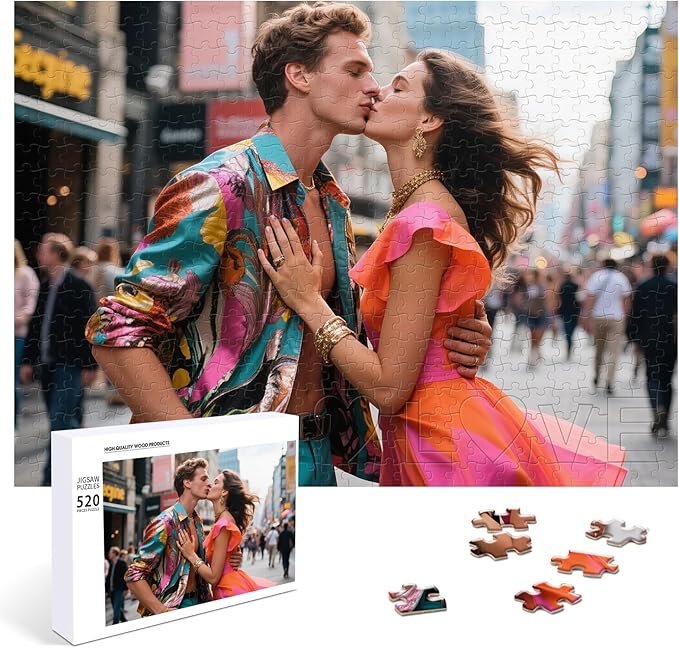 Custom Photo Puzzle, Personalized Jigsaw Puzzle 520 Pieces, Custom Puzzle Gift for Family, Pet, Wedding, Birthday, Christmas (520-horizontal)