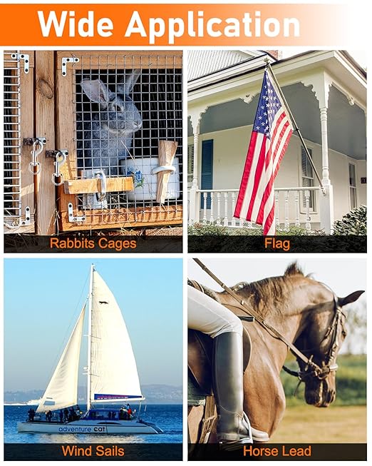 10 Pcs Swivel Snap Hooks Heavy Duty, 4" Swivel Clip Clasp, Multipurpose Bolt Snap Single Ended for Keychain Camera Strap Linking Pet Leash.