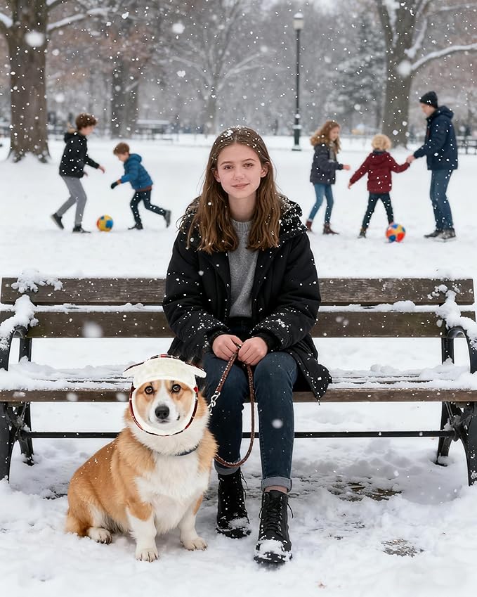 PET SHOW Dog Trapper Hat Winter Hat for Small Medium Dogs Fall Thanksgiving Warm Fleece Aviator Hats with Ear Flaps Adjustable Outdoor Boy Pet Pilot Costume Cap M-Orange Plaid/with Ear Holes