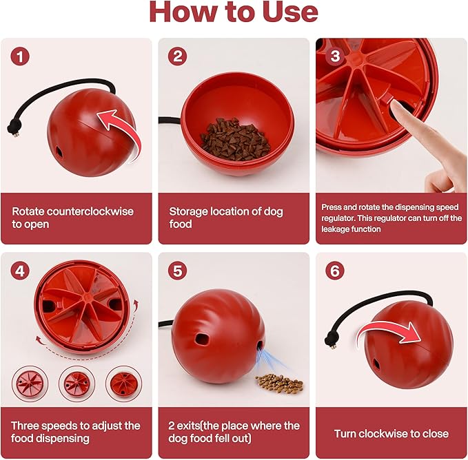 Pet Prime Dog Treat Ball Interactive Squeaky Rolling Treat Dispensing Toys Dog Food Puzzle Slow Feeder Ball Mental Stimulation Enrichment Toys for Small,Medium,Large Breeds