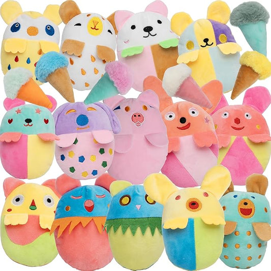 20 Pack Puppy Squeaky Dog Toys Set Plush Puppies,Cute Chew Pets Dog Toy with Squeakers for Small Dogs Playtime
