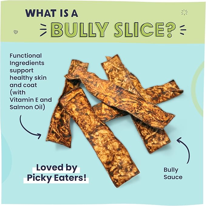 Pawstruck Bully Slices Premium Rawhide Chew Sticks, Beef Flavor - Low Fat, High Protein Treat for Small, Medium, and Large Dogs - No Artificial Ingredients - 1 lb Bag - Packaging May Vary