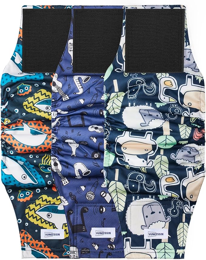 Washable Male Dog Diapers Reusable, Premium Belly Bands for Male Dogs, Pack of 3, High Absorbing Extra Extra Large Male Dog Pee Wraps for Puppy in Incontinence or Excitable Urination and Training(XXL)