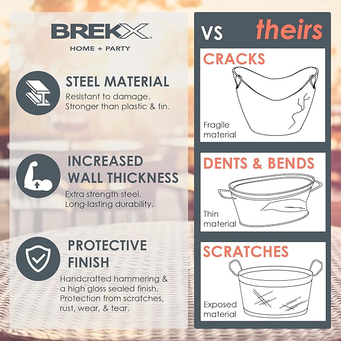 BREKX Metal Indestructible Dog Toy Bin - Steel Dog Toy Basket with Handles, Pet Storage Box, Oval for Blankets, Leashes, & Ropes for Aggressive Chewers - Pawprint Design Home Decor (Silver)