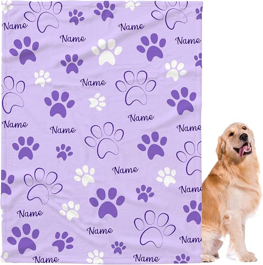 Personalized Pet Blanket,Custom Pet Blanket with Name Photo,Puppy Blanket Gift for Dogs Cats Lovers Mom Dad,Soft Cozy Fleece Throw for Bed Sofa Travel Extra Large 120"x90" for Family
