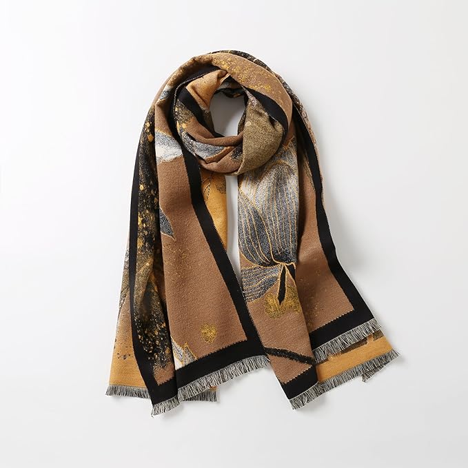 Jeelow Womens Pashmina Shawl Wrap Scarf - Elegant Dressy Evening Poncho Cape for Formal and Wedding Outfits