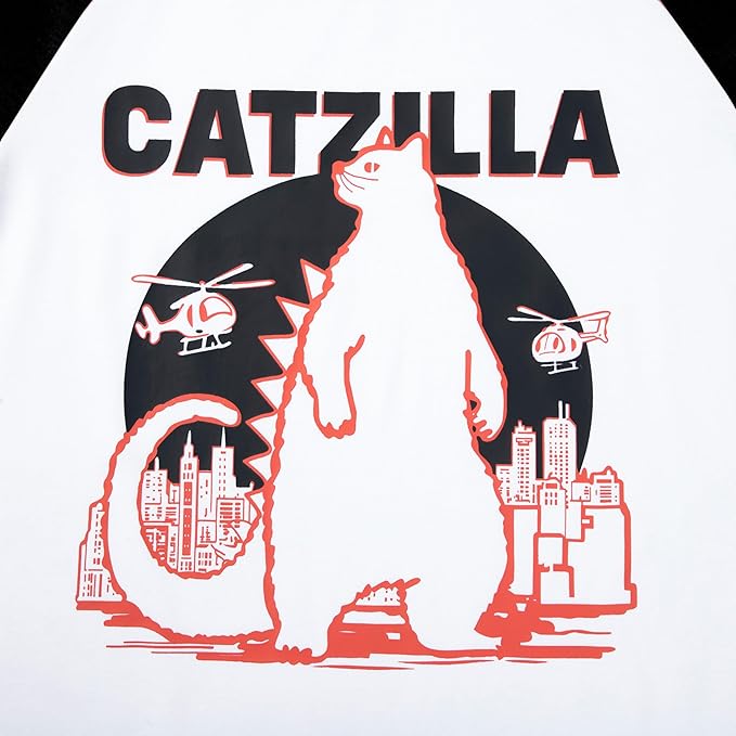 JINTING Cat Shirts for Women - Loose Fit Lightweight Long Sleeve Graphic Tee Fall Printed Crewneck Blouse Casual Tops