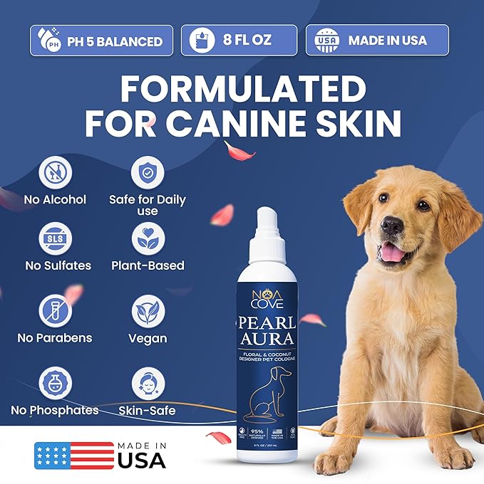 Dog Perfume - Luxury Designer Scent for Dogs - 3-in-1 Deodorizing, Conditioning & Grooming Mist - 95% Natural - Alcohol-Free - Made in USA – Long Lasting Dog Cologne Spray