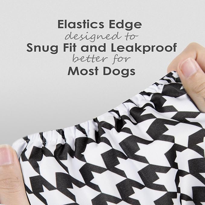 wegreeco Washable Male Dog Belly Band (Stylish Pattern)- Pack of 3 - Washable Male Dog Belly Wrap, Dog Diapers Male (Houndstooth, Medium)