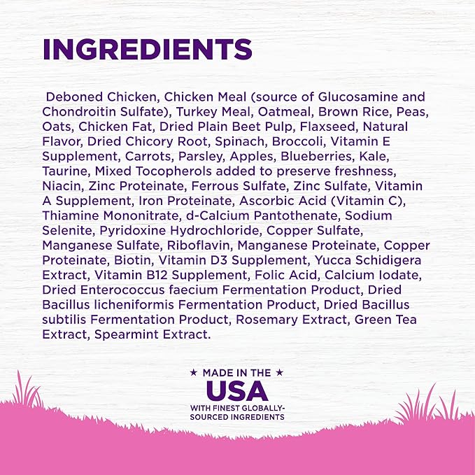 Wellness Complete Health Dry Dog Food for Small Dogs, Toy Breed, Wholesome Grains, Natural, Chicken, Brown Rice, & Peas Recipe, 4-Pound Bag