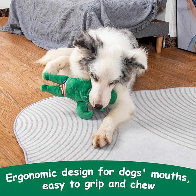 Hollypet Squeaky Plush Stuffed Durable Dog Toys, Cute Puppy Chew Toys for Small, Medium and Large Breed，Crocodile