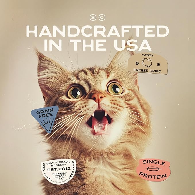 Smart Cookie Freeze Dried Cat Treats Variety Pack – Minimal Ingredient, High-Protein Snacks for Picky Cats – Beef Liver, Turkey, and Wild Caught Salmon – No Fillers, Made in The USA – 1oz (3 Pack)