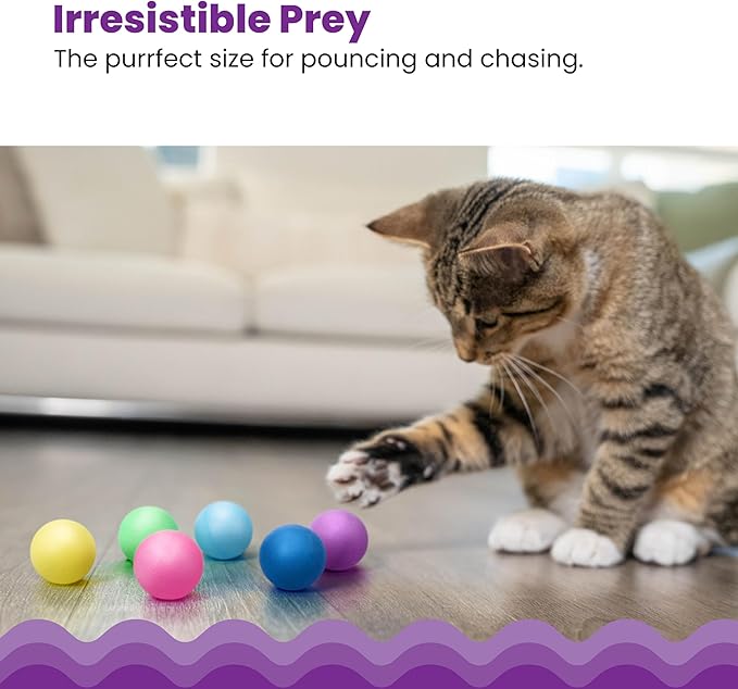 Catstages Tower of Tracks Replacement Balls, 6-Pack Lightweight Cat Toy Balls for Track Toys, Multicolored