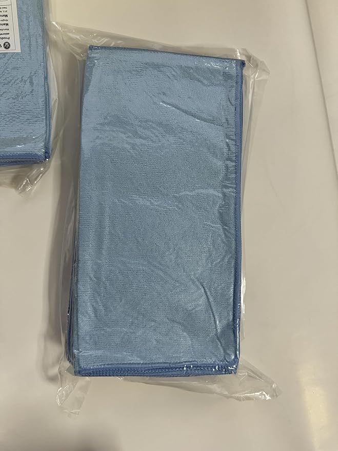 Microfiber Cleaning Cloth-24Pcs (13x13 inch) Ultra Soft Highly Absorbent Rags for Housekeeping-Machine Wash (Blue)