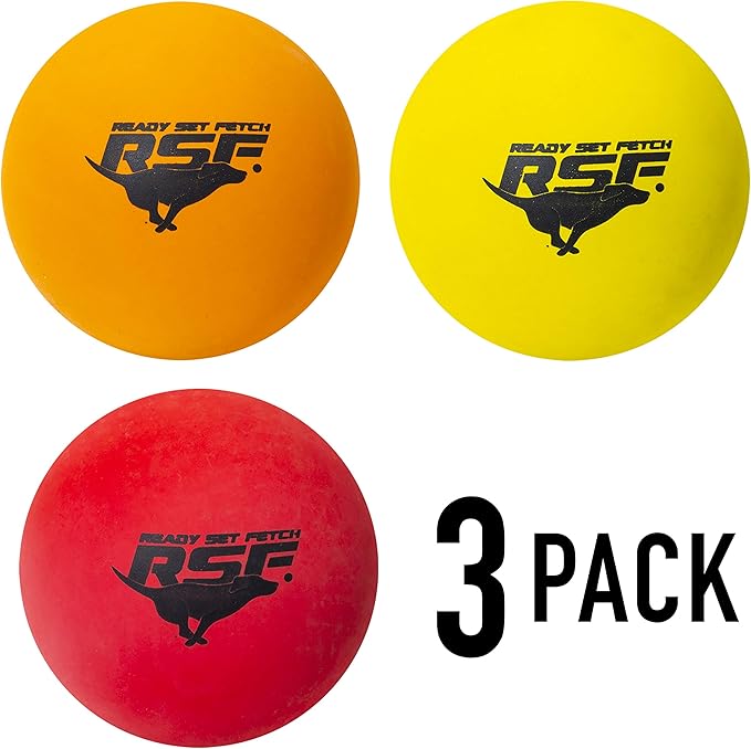 Franklin Pet Supply Co. High Bounce Fetch Balls for Dogs - Multi Colored Bounce Balls - Bouncy Rubber Pet Toys for Park + Beach - 3 Pack